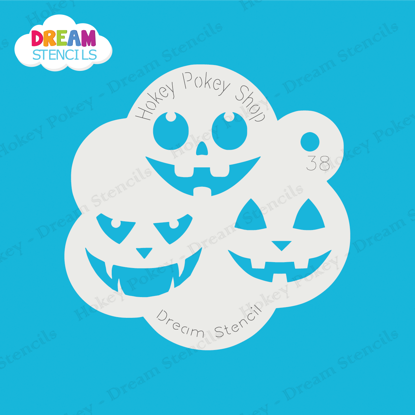 Picture of Pumpkin Faces - Mylar Stencil - 38