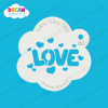 Picture of Love Word with Hearts - Mylar Stencil - 80