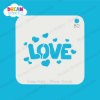 Picture of Love Word with Hearts - Mylar Stencil - 80