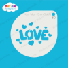 Picture of Love Word with Hearts - Mylar Stencil - 80