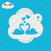 Picture of Kissing Swans - Mylar Stencil - 82