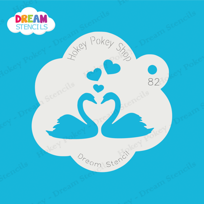 Picture of Kissing Swans - Mylar Stencil - 82