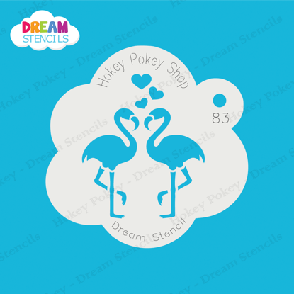 Picture of Kissing Flamingos - Mylar Stencil - 83