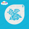 Picture of Three Roses with Leaves - Mylar Stencil - 90