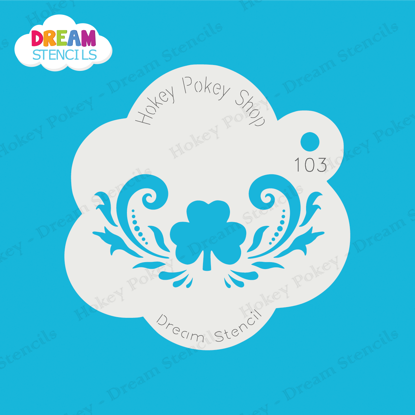 Picture of Three-Leaf Clover (Shamrock) with Swirls - Mylar Stencil - 103