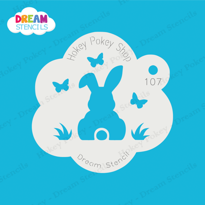 Picture of Easter Bunny with Butterflies - Mylar Stencil - 107