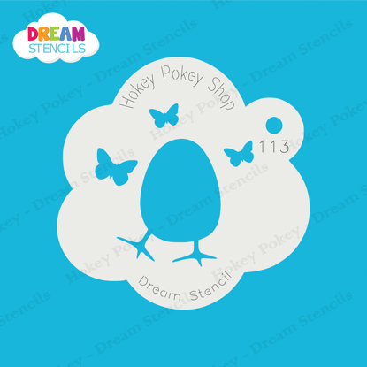 Picture of Easter Egg with Butterflies - Mylar Stencil - 113