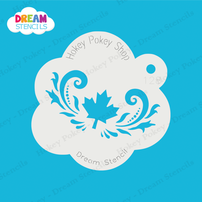 Picture of Maple Leaf With Swirls - Mylar Stencil - 128