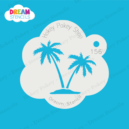 Picture of Twin Palm Trees - Mylar Stencil - 156