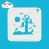 Picture of Spooky Graveyard With Owl - Mylar Stencil - 188