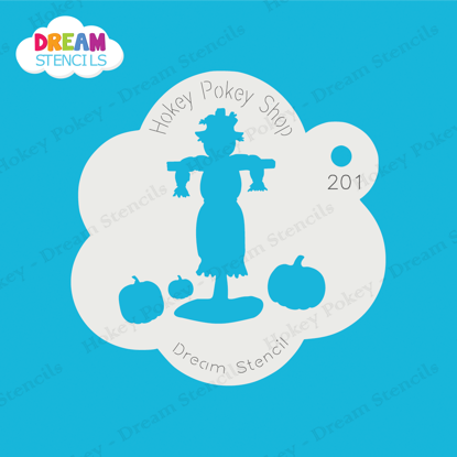 Picture of Scarecrow with Pumpkins - Mylar Stencil - 201