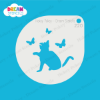 Picture of Sitting Cat With Butterflies - Mylar Stencil - 220