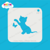 Picture of Playful Kitten With Butterfly - Mylar Stencil - 221