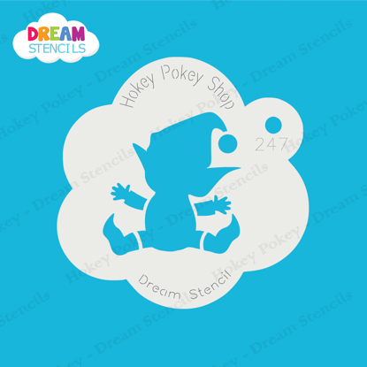 Picture of Sitting Elf - Mylar Stencil - 247