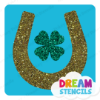 Picture of Lucky Horseshoe with Clover - Vinyl Stencil - 49