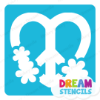 Picture of Heart Peace Sign - Vinyl Stencil - 67
