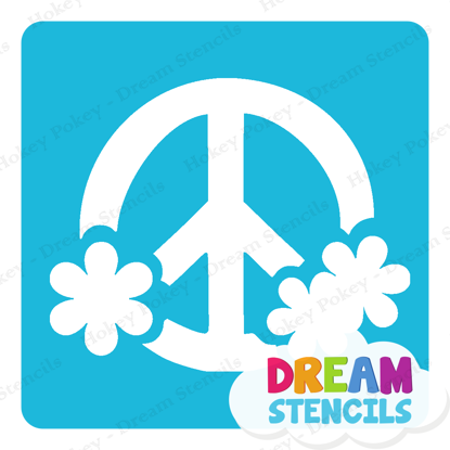Picture of Flower Round Peace Sign - Vinyl Stencil - 69
