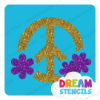 Picture of Flower Round Peace Sign - Vinyl Stencil - 69