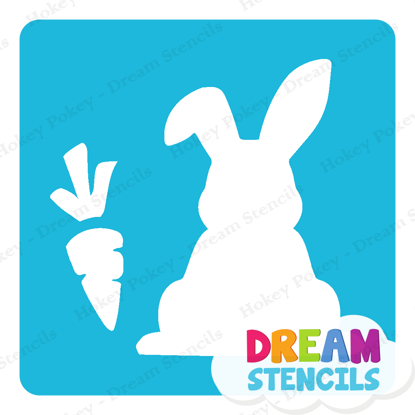 Picture of Easter Bunny with Carrot -Vinyl Stencil - 87