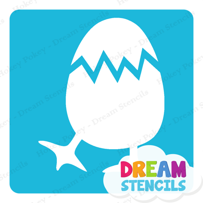 Picture of Cracked Egg with Feet -Vinyl Stencil - 92