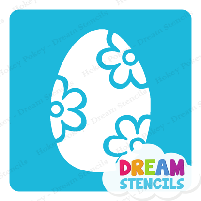 Picture of Easter Egg with Flowers -Vinyl Stencil - 94