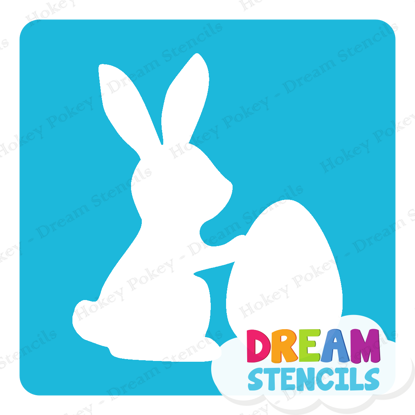 Picture of Easter Bunny with Egg - Vinyl Stencil - 95