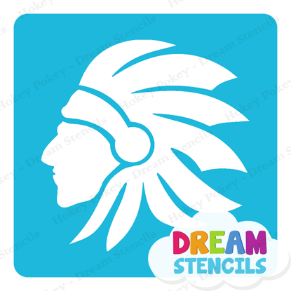 Picture of Indigenous Tribal Chief - Vinyl Stencil -120