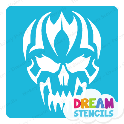 Picture of Tribal Evil Skull - Vinyl Stencil -131
