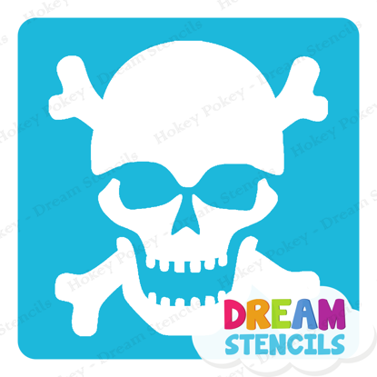 Picture of Skull with Bones - Vinyl Stencil -133