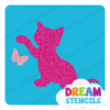 Picture of Playful Kitten With Butterfly - Vinyl Stencil - 200