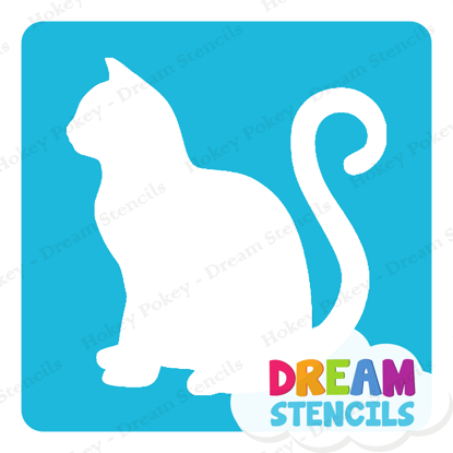 Picture of Sitting Cat - Vinyl Stencil - 201