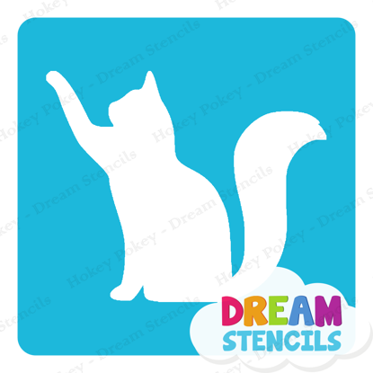 Picture of Cat Hi Five - Vinyl Stencil - 202