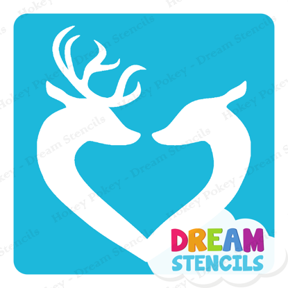 Picture of Deer in Love - Vinyl Stencil - 214