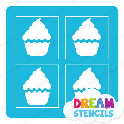 Picture of Mini 4 in 1 Cupcake - Vinyl Stencil - 72