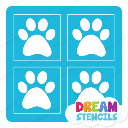Picture of Mini 4 in 1 Paw Print - Vinyl Stencil - 76