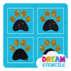 Picture of Mini 4 in 1 Paw Print - Vinyl Stencil - 76