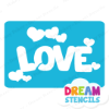 Picture of Love Word with Hearts - Vinyl Stencil -114
