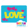 Picture of Love Word with Hearts - Vinyl Stencil -114