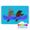 Picture of Moose and Bear in Canoe - Vinyl Stencil -126