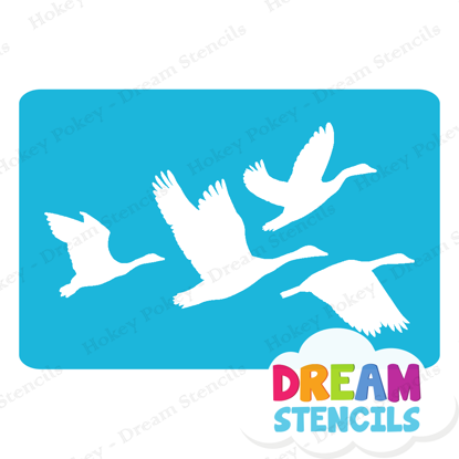 Picture of Flock of Birds - Vinyl Stencil -128