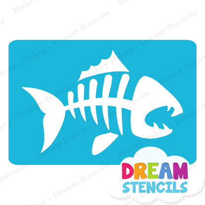 Picture of Fish Skeleton - Vinyl Stencil -140