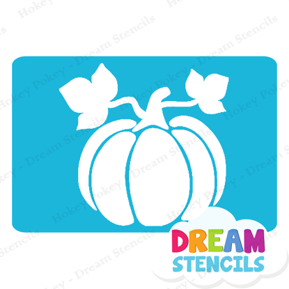 Picture of Pumpkin with Leaves - Vinyl Stencil -159