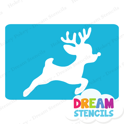Picture of Flying Rudolph  - Vinyl Stencil -210