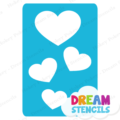 Picture of Cascading Hearts - Vinyl Stencil - 56