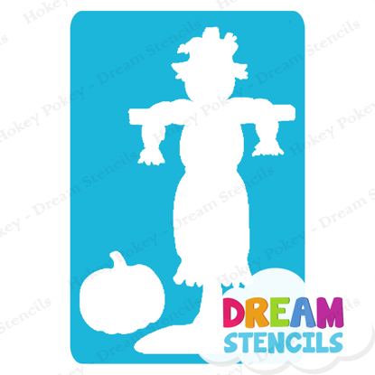 Picture of Scarecrow with Pumpkin - Vinyl Stencil - 162
