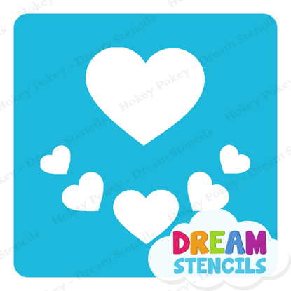 Picture of Assorted Hearts  - Vinyl Stencil - 218