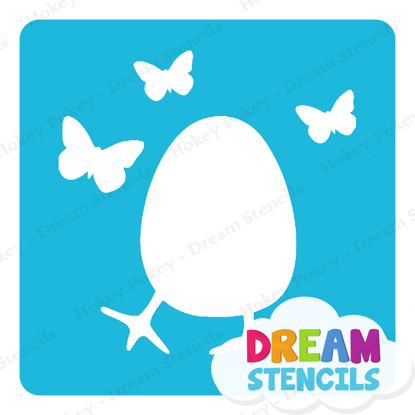 Picture of Easter Egg with Butterflies - Vinyl Stencil - 232
