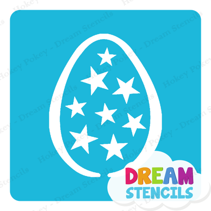 Picture of Easter Egg with Stars  - Vinyl Stencil - 233