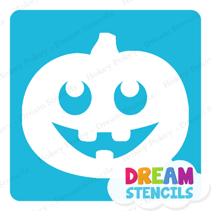 Picture of Pumpkin Cute Face - Vinyl Stencil - 240