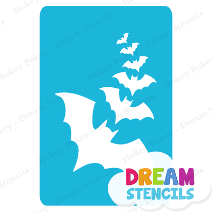 Picture of Flying Bats  - Vinyl Stencil - 254